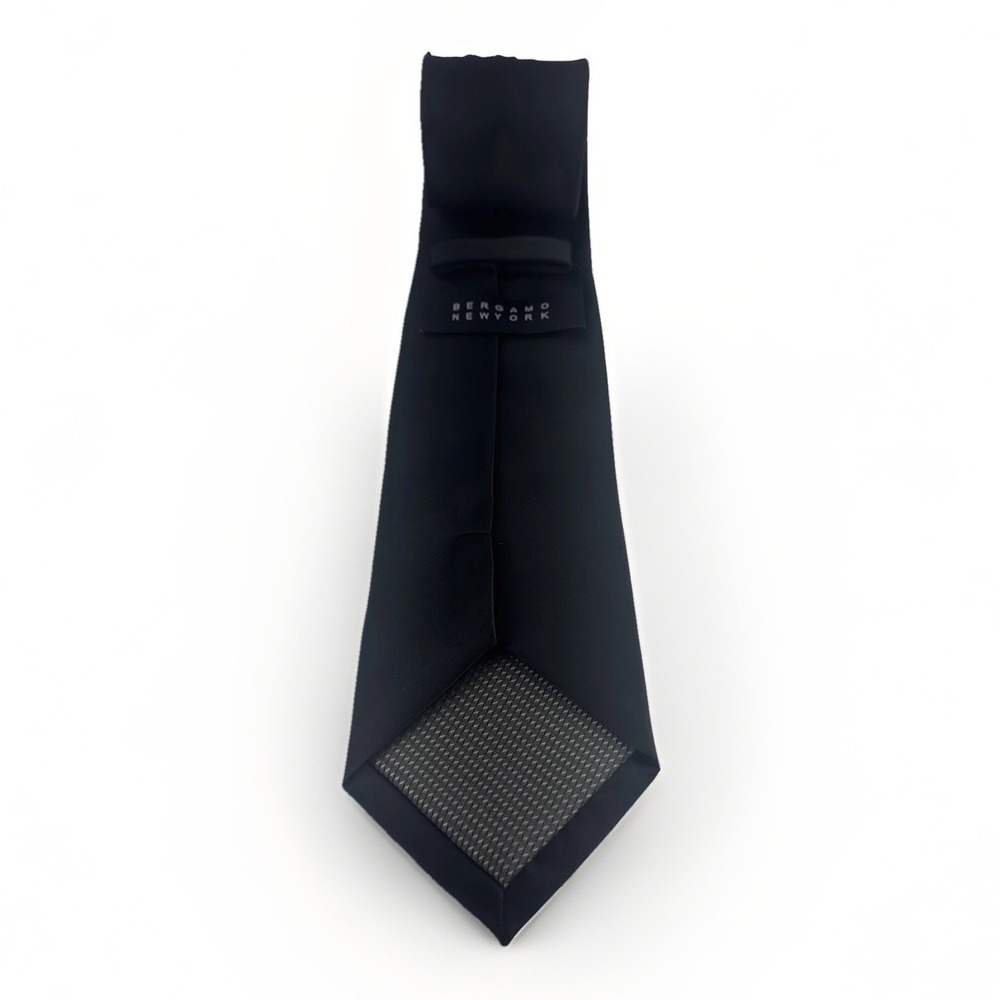 Tie Necktie Solid Black Bergamo New York 58" Classic